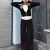 Απαλό παντελόνι με Wide Leg πόδια Απαλό παντελόνι με Wide Leg πόδια