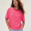 Boxy Fit T-shirt with stripes and wide neckline – T-shirts Boxy Fit T-shirt with stripes and wide neckline – T-shirts