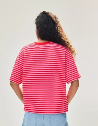 Boxy Fit T-shirt with stripes and wide neckline – T-shirts