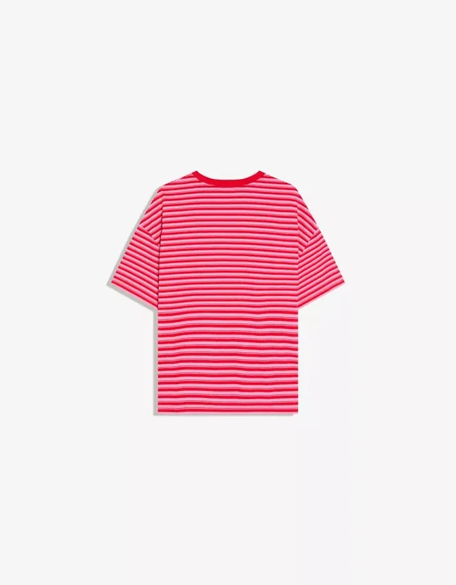 Boxy Fit T-shirt with stripes and wide neckline – T-shirts Boxy Fit T-shirt with stripes and wide neckline – T-shirts