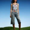 Ed Hardy X Bershka Αμάνικο μπλουζάκι με τύπωμα