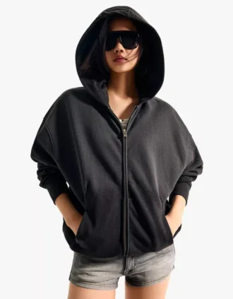 Φούτερ με κουκούλα και φερμουάρ σε Oversize μέγεθος