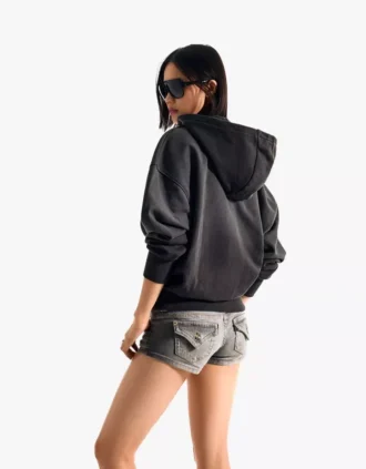 Φούτερ με κουκούλα και φερμουάρ σε Oversize μέγεθος