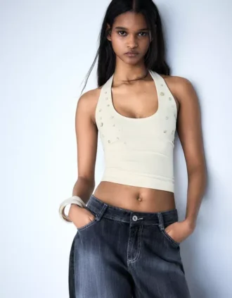 Halter Top με κουμπιά