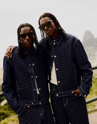 Καρό Denim μπουφάν Καρό Denim μπουφάν