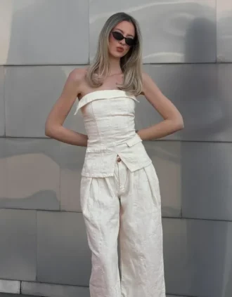Μπλούζα Denim τύπου bandeau – #Bershkastyle – Γυναικεία