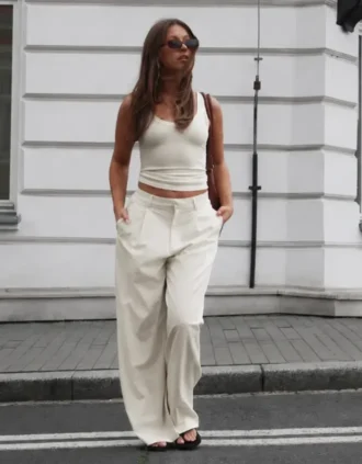 Φαρδιά παντελόνια από διπλό ύφασμα – #Bershkastyle – Γυναίκες