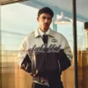Μπουφάν από Faux Leather με χρωματικά μπλοκ – Μπουφάν