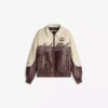 Μπουφάν από Faux Leather με χρωματικά μπλοκ – Μπουφάν