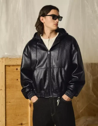 Μπουφάν από Faux Leather με κουκούλα – Μπουφάν Μπουφάν από Faux Leather με κουκούλα – Μπουφάν