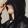 Μπουφάν από Faux Leather με κουκούλα – Μπουφάν
