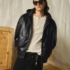 Μπουφάν από Faux Leather με κουκούλα – Μπουφάν