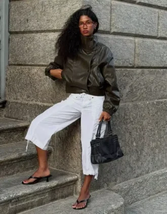 Μπουφάν από Faux Leather με πέτο – Μπουφάν και καμπαρντίνα