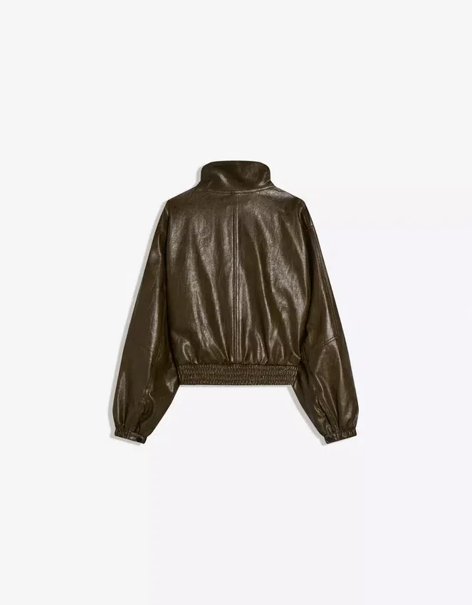 Μπουφάν από Faux Leather με πέτο – Μπουφάν και καμπαρντίνα Μπουφάν από Faux Leather με πέτο – Μπουφάν και καμπαρντίνα