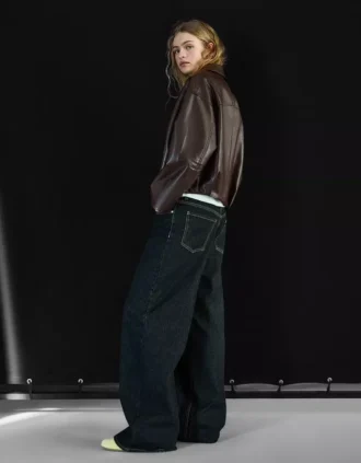 Μπουφάν bomber από Faux Leather με ζώνη – Μπουφάν και καμπαρντίνα