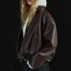 Μπουφάν bomber από Faux Leather με ζώνη – Μπουφάν και καμπαρντίνα Μπουφάν bomber από Faux Leather με ζώνη – Μπουφάν και καμπαρντίνα