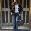 Μπουφάν Bomber με ζώνη από Faux Leather – Μπουφάν και Τρέντς – Γυναίκες Μπουφάν Bomber με ζώνη από Faux Leather – Μπουφάν και Τρέντς – Γυναίκες