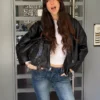 Μπουφάν Bomber με ζώνη από Faux Leather – Μπουφάν και Τρέντς – Γυναίκες Μπουφάν Bomber με ζώνη από Faux Leather – Μπουφάν και Τρέντς – Γυναίκες