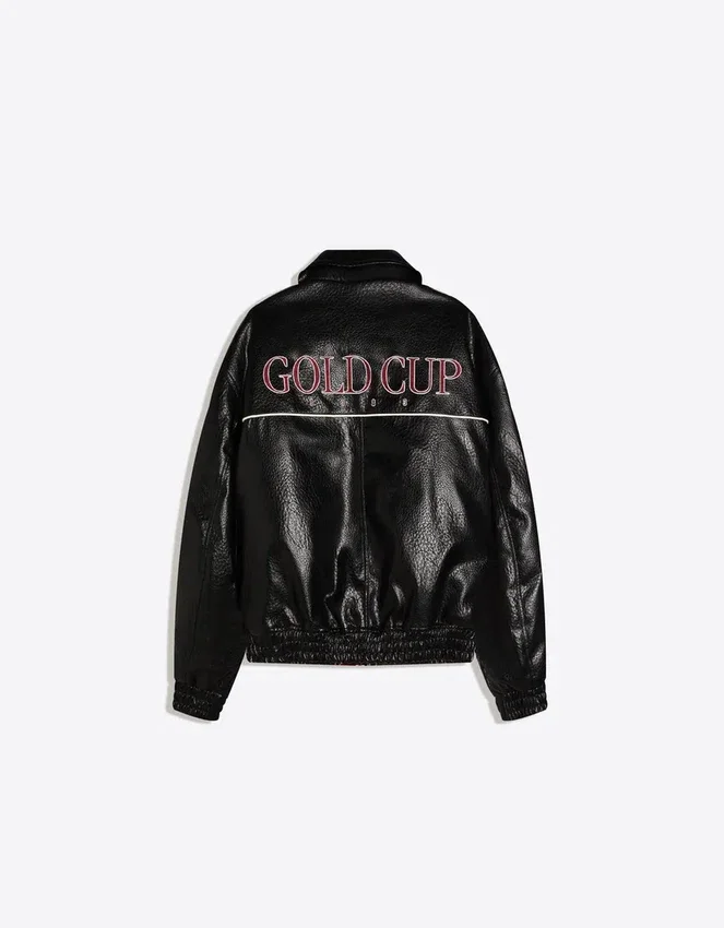 Μπουφάν με γραφικά από Faux Leather Μπουφάν με γραφικά από Faux Leather