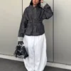 Oversize μπουφάν από Denim με υφή Oversize μπουφάν από Denim με υφή