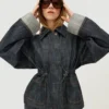 Oversize μπουφάν από τζιν με υφή – Μπουφάν και καμπαρντίνα