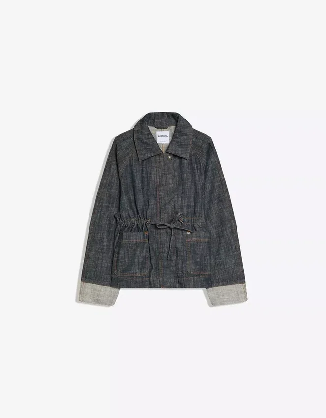 Oversize μπουφάν από Denim με υφή Oversize μπουφάν από Denim με υφή