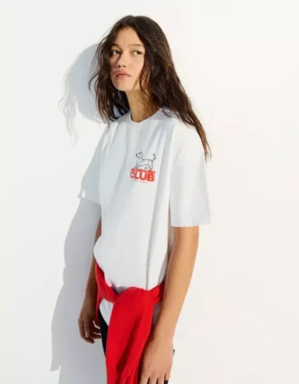 Oversize T-shirt με κοντό μανίκι και τύπωμα – Γυναικείο