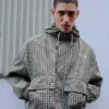 Oversize τεχνικό μπουφάν με καρό μοτίβο – Μπουφάν Oversize τεχνικό μπουφάν με καρό μοτίβο – Μπουφάν