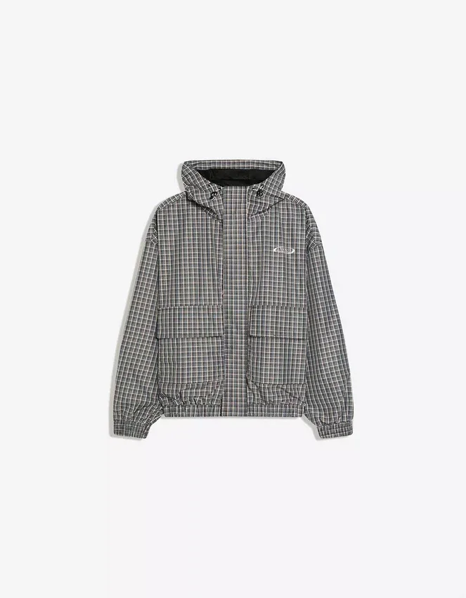Oversize τεχνικό μπουφάν με καρό μοτίβο – Μπουφάν Oversize τεχνικό μπουφάν με καρό μοτίβο – Μπουφάν