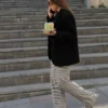 Παντελόνι με ίσια γραμμή και ριγέ σχέδιο Παντελόνι με ίσια γραμμή και ριγέ σχέδιο