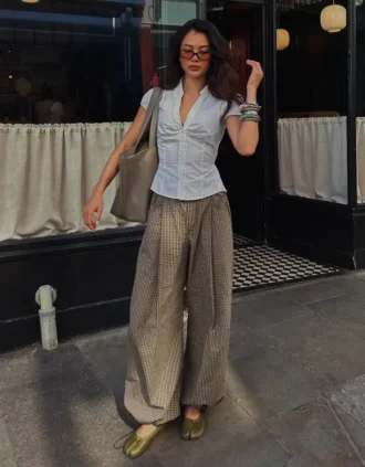 Παντελόνια με καρό μοτίβο – #Bershkastyle – Γυναικείο