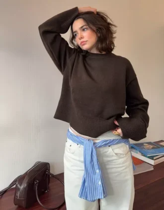 Πουλόβερ με στρογγυλό λαιμό Oversize Πουλόβερ με στρογγυλό λαιμό Oversize