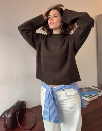 Πουλόβερ με στρογγυλό λαιμό Oversize Πουλόβερ με στρογγυλό λαιμό Oversize